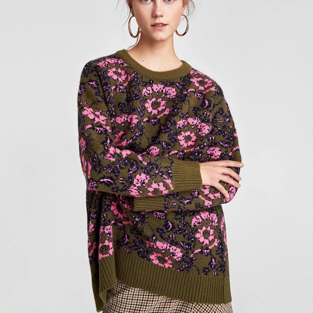 Zara floral sweater